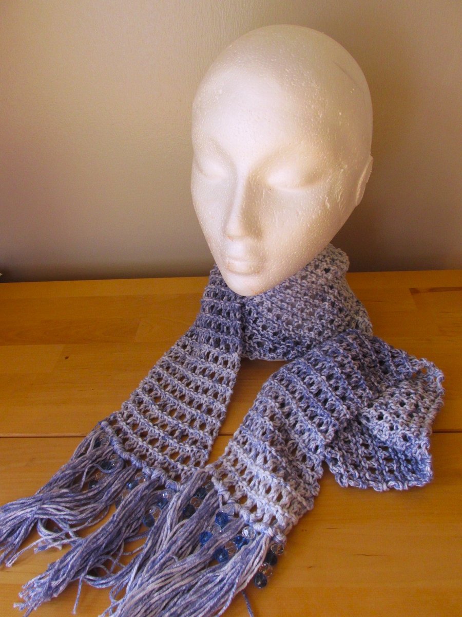 Hand Knitted Cotton Summer Scarf