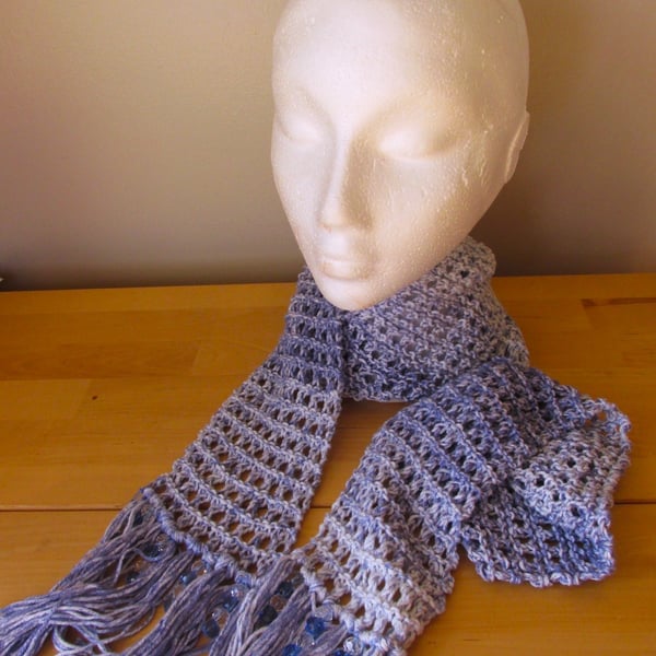 Hand Knitted Cotton Summer Scarf