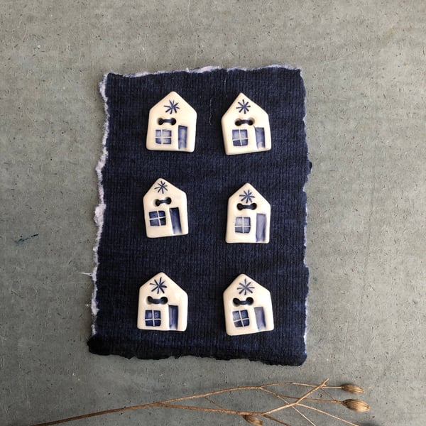 Ceramic house buttons .