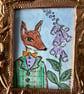 Mr Fox spruced up for the weekend.  Handmade Frame and watercolour - Image 3