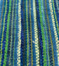 Handwoven statement scarf in shades of lime green and blue - Image 4