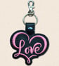 Love Keyring - Embroidered Heart-Shaped Bag Charm - Image 3