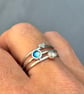 Rainbow Moonstone Stack Ring, silver stack ring, enamel ring, enamel stack ring, - Image 5