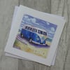 Upcycled Classic VW Campervan on the Beach - Dad - Birthday or Father's Day Card