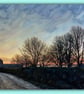 Early Sunrise Mill Winter Norfolk Nordelph Greeting Card A5