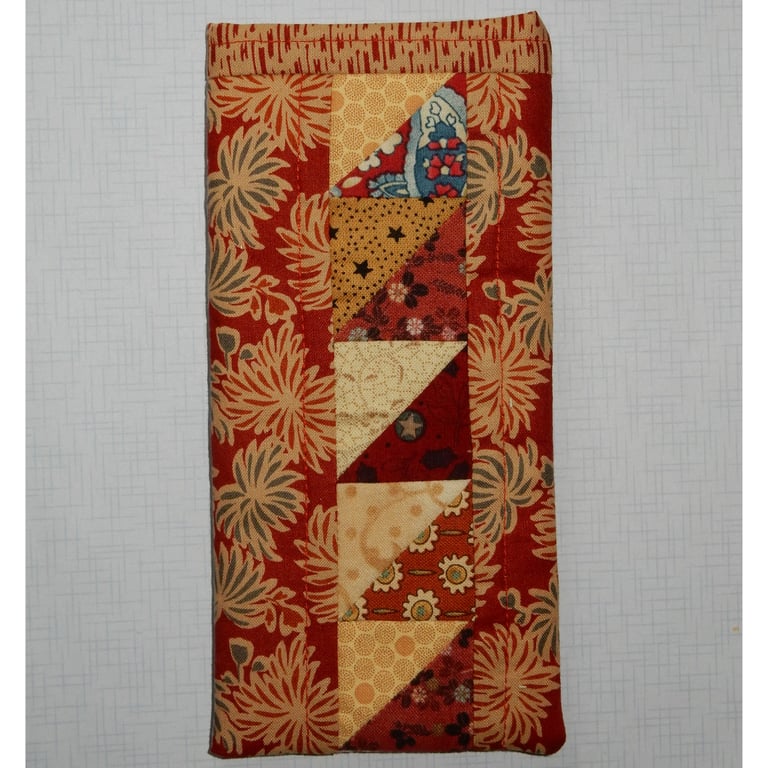 Glasses case - patchwork and floral slip in style