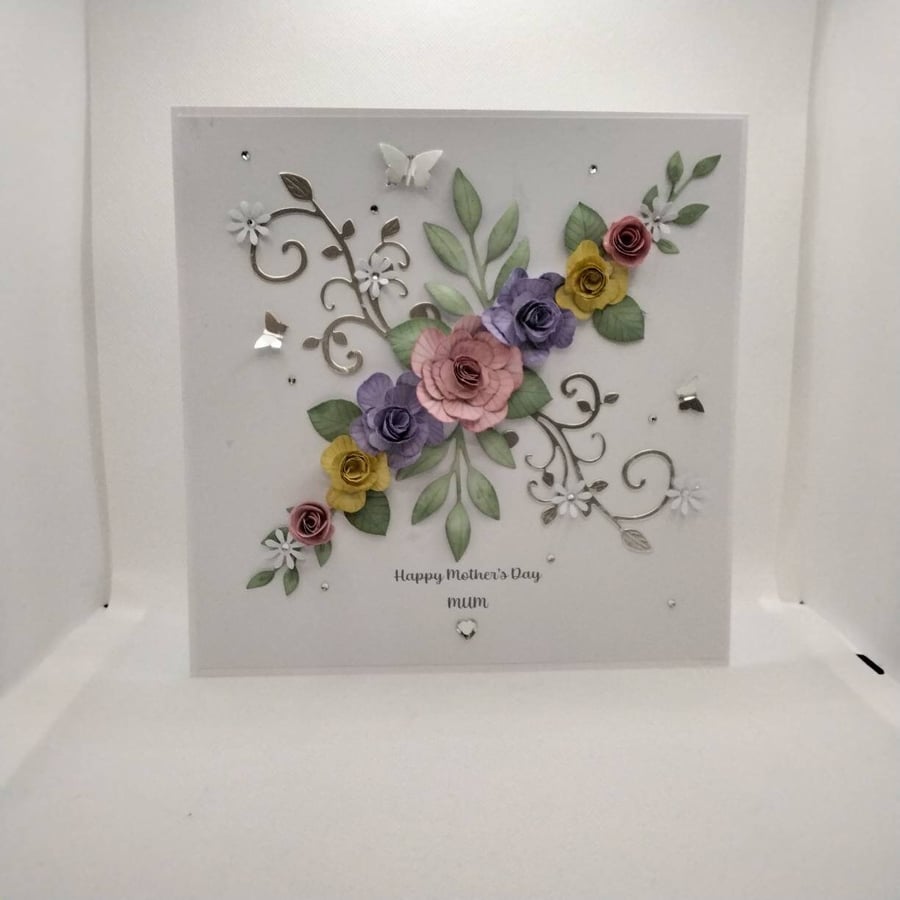 Personalised, handmade card, suitable for birthday's, mother's day, weddings, an