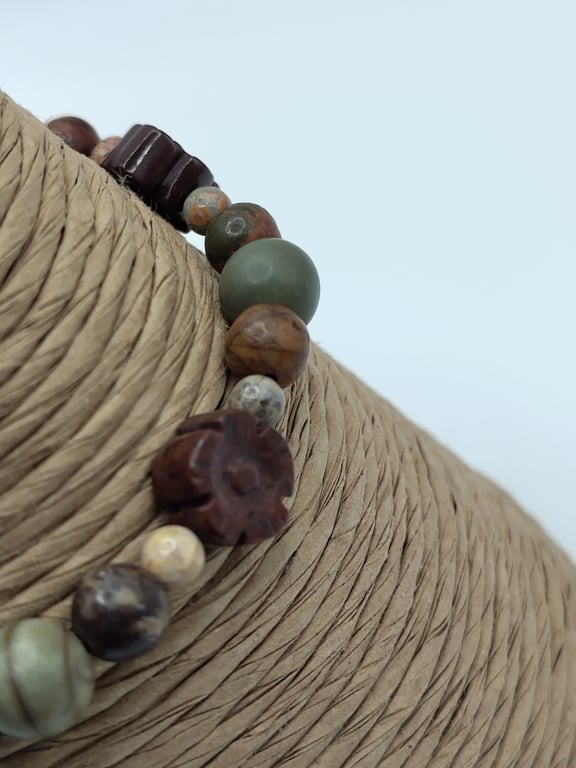 Cinnabar Days. Mixed Jasper Stone Bracelet by BDS.