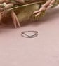  Wishbone Trilogy Ring Size - F.5 (UK) - Handmade, Sterling Silver, CZ - Image 3