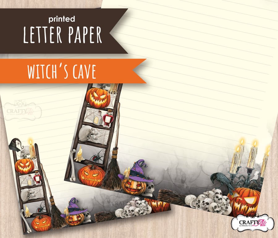 Letter Writing Paper Halloween Witch's Lair