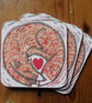Red Fox Heart coaster - Image 2