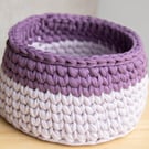 Handmade two-tone Crochet Basket
