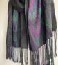Iris Handwoven Silk, Cotton and Merino Scarf - Image 10