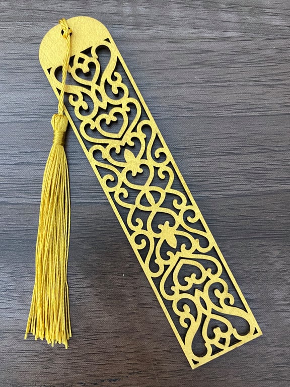 Golden Bookmark with Gold Tassel