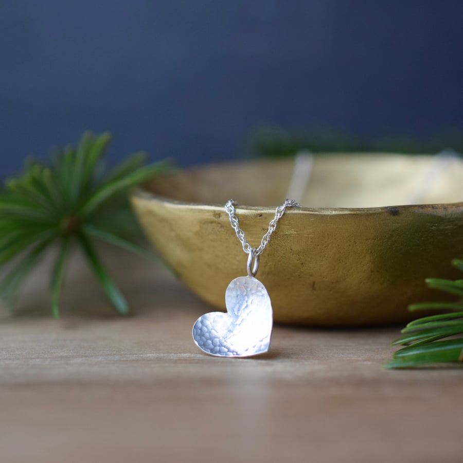 Silver Heart Pendant Necklace 