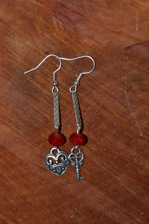 Steampunk Lock and Key earrings 