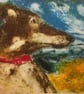 Red Collar - Pointy Dog greetings card - Image 1