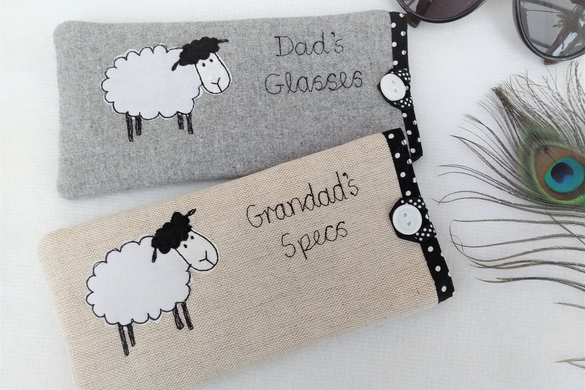 Personalised Sheep Glasses Case - Spectacles or Sunglasses Pouch