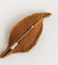 Felted leaf brooch : yellow - Image 4