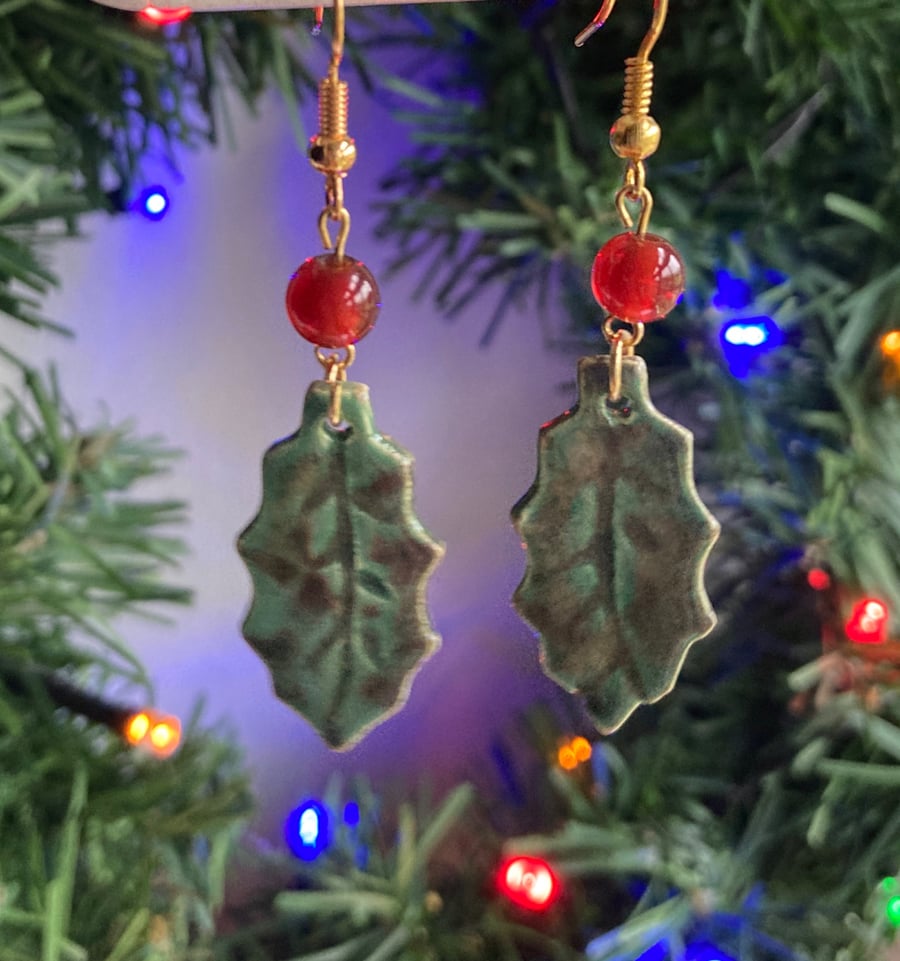 Holly & Carnelian Earrings