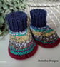 Baby Hand Knitted Booties 0-3 months size  - Image 5