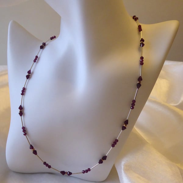 Rhodolite Garnet & Sterling Silver Necklace - Capricorn & January Birthstone