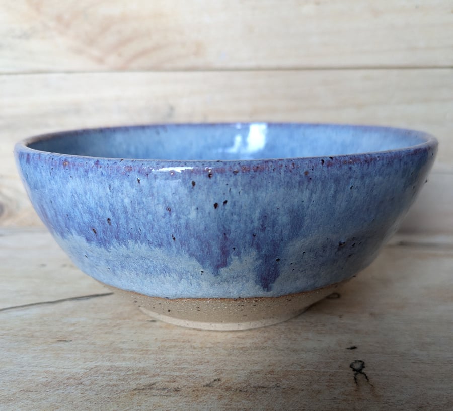 Wavy purple speckled medium bowl