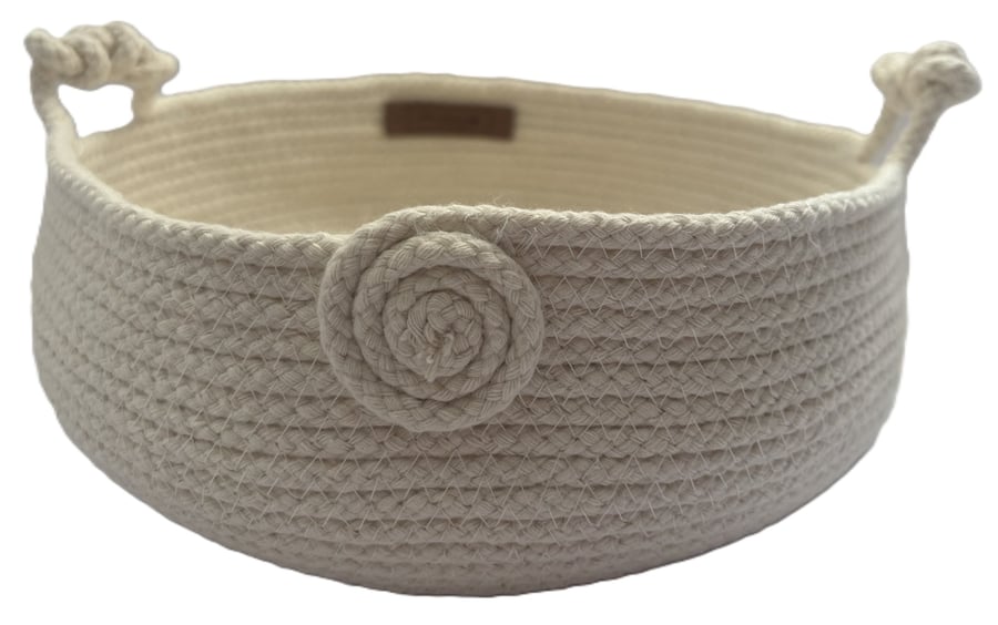 Handmade Bread Basket – Cream Cotton Woven Basket