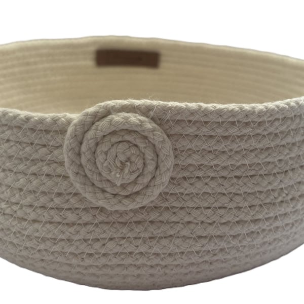Handmade Bread Basket – Cream Cotton Woven Basket