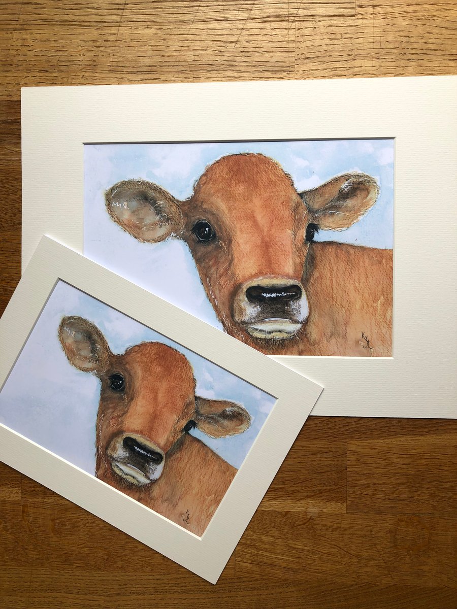 A4 or A3 mounted print of Constantine Calf from my original watercolour 