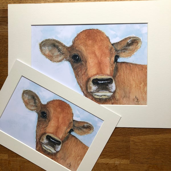 A4 or A3 mounted print of Constantine Calf from my original watercolour 