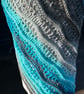 Blue Aquarius soft wool Triangle Lace and Texture Shawl Wrap - Image 5