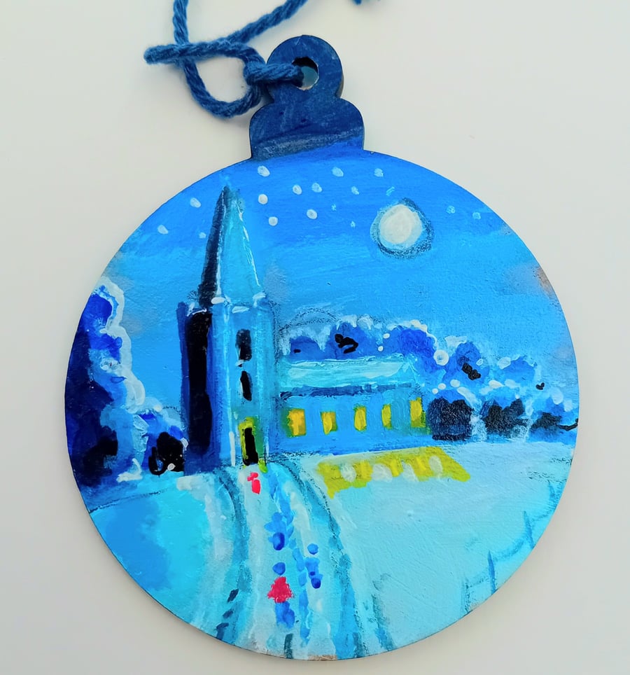 Christmas Eve tree decoration hand painted