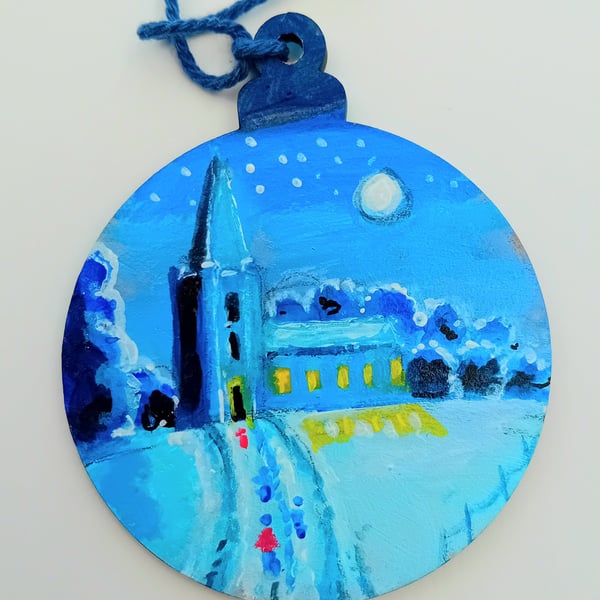 Christmas Eve tree decoration hand painted
