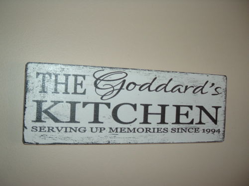 Personalised Kitchen plaque sign shabby chic distressed