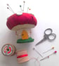 Toadstool Mushroom House Pin Cushion, handmade - Image 4