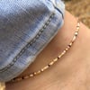 Honey butter mix anklet. Made to order. Sterling silver 