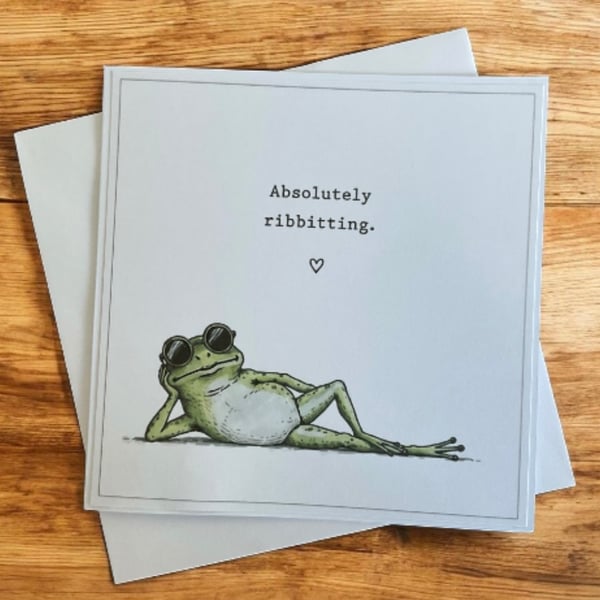 Funny Frog Birthday Card. Handmade Humorous Birthday Card. Quirky Birthday
