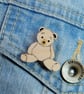 Teddy Bear Brooch, Handmade Traditional Teddy Bear For Adult, Teddy Bear Pin - Image 3