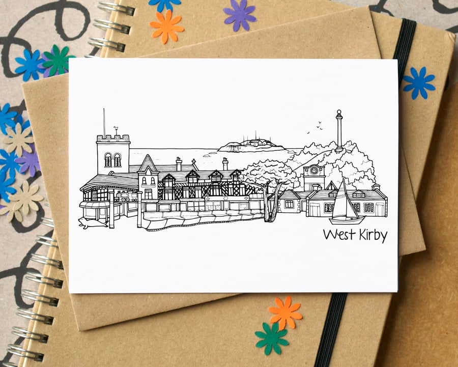 West Kirby Wirral Skyline Greetings Card
