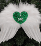 Personalised Glitter Hanging White Feather Angel Wings, Angel wings tree decor - Image 1