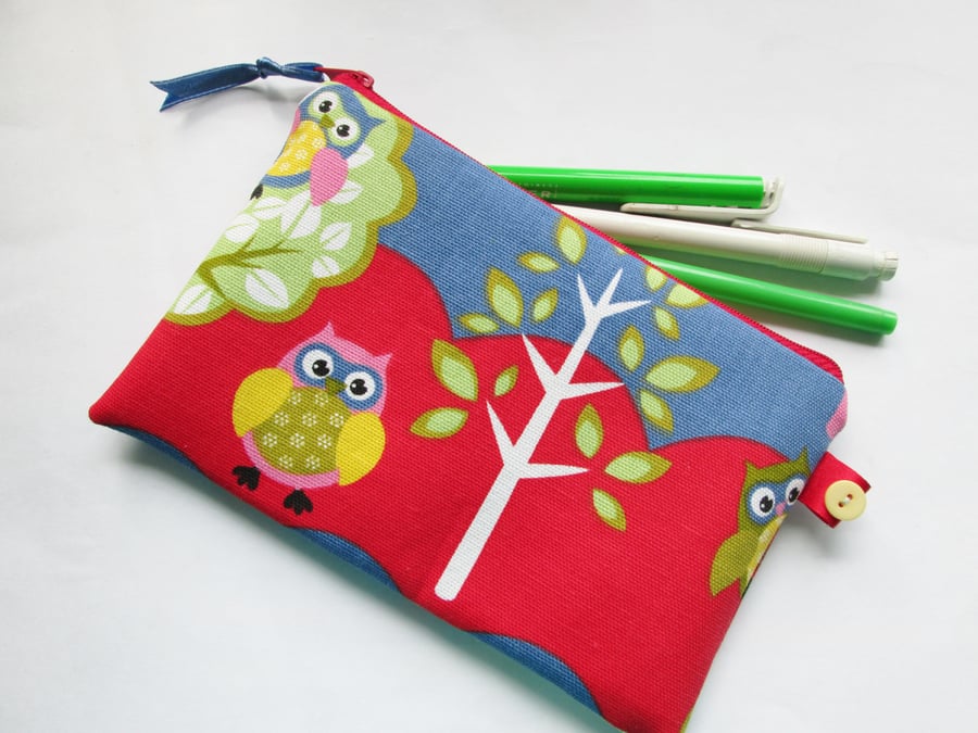 Owls  Make Up Bag  Pencil Case