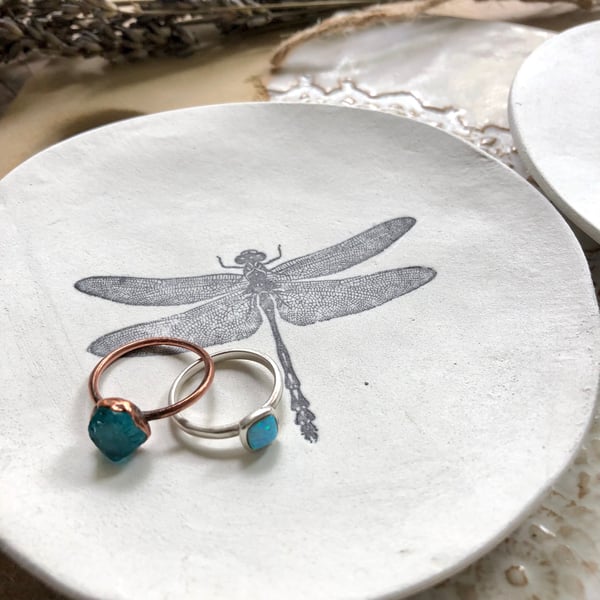 Handmade Unique Clay Dragonfly Dish Jewellery Dish Wedding Gift Gift