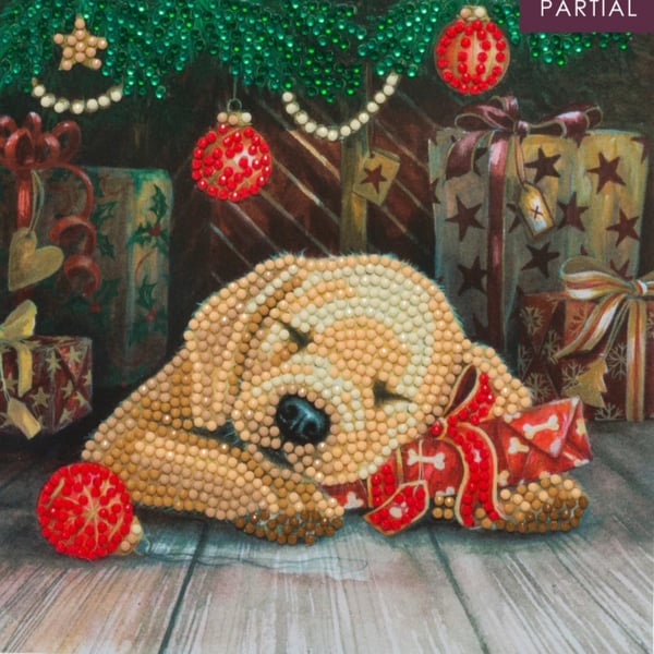 Sleeping dog card diamond painting kit