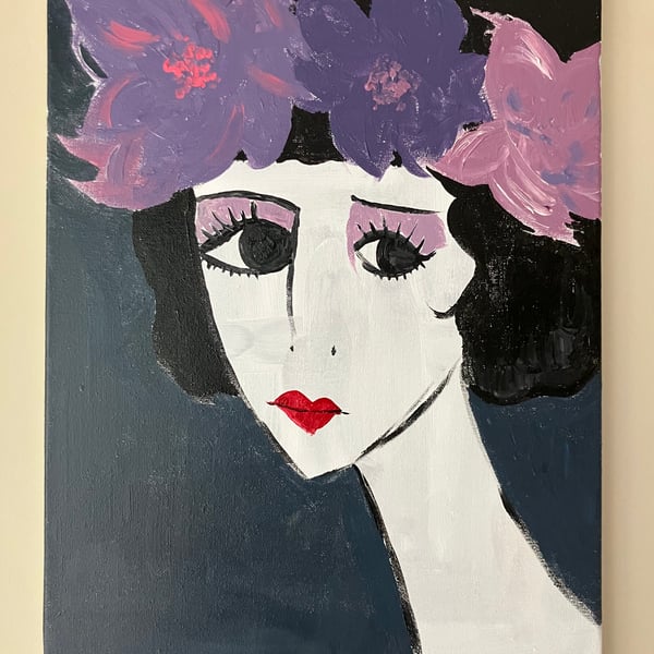 Silent Bloom Abstract acrylic painting on canvas