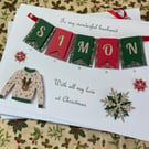 Personalised Christmas Jumper Card Husband Wife Son Daughter Gift Boxed Keepsake