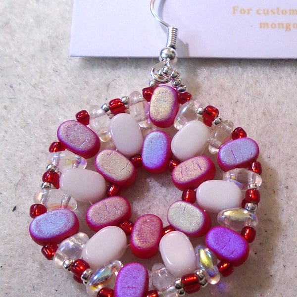 Hexagonal bead earrings (customisable)