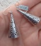 Sterling silver dangle earrings with flower design