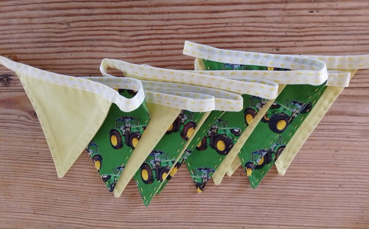 mini bunting in a tractor theme.