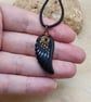 Mens Obsidian angel wing necklace. Unisex Black Reiki jewelry. Virgo jewelry - Image 2